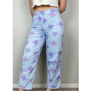 Vintage Lilly Pulitzer High Waisted Butterfly Print Crop Pants